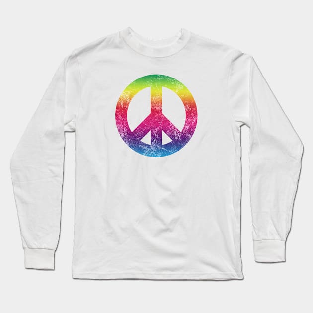 RETRO RAINBOW PEACE SIGN Long Sleeve T-Shirt by BG305